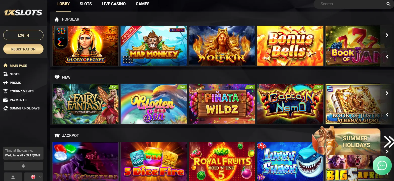1xSlots casino en línea con soporte multilingüe 20+ idiomas